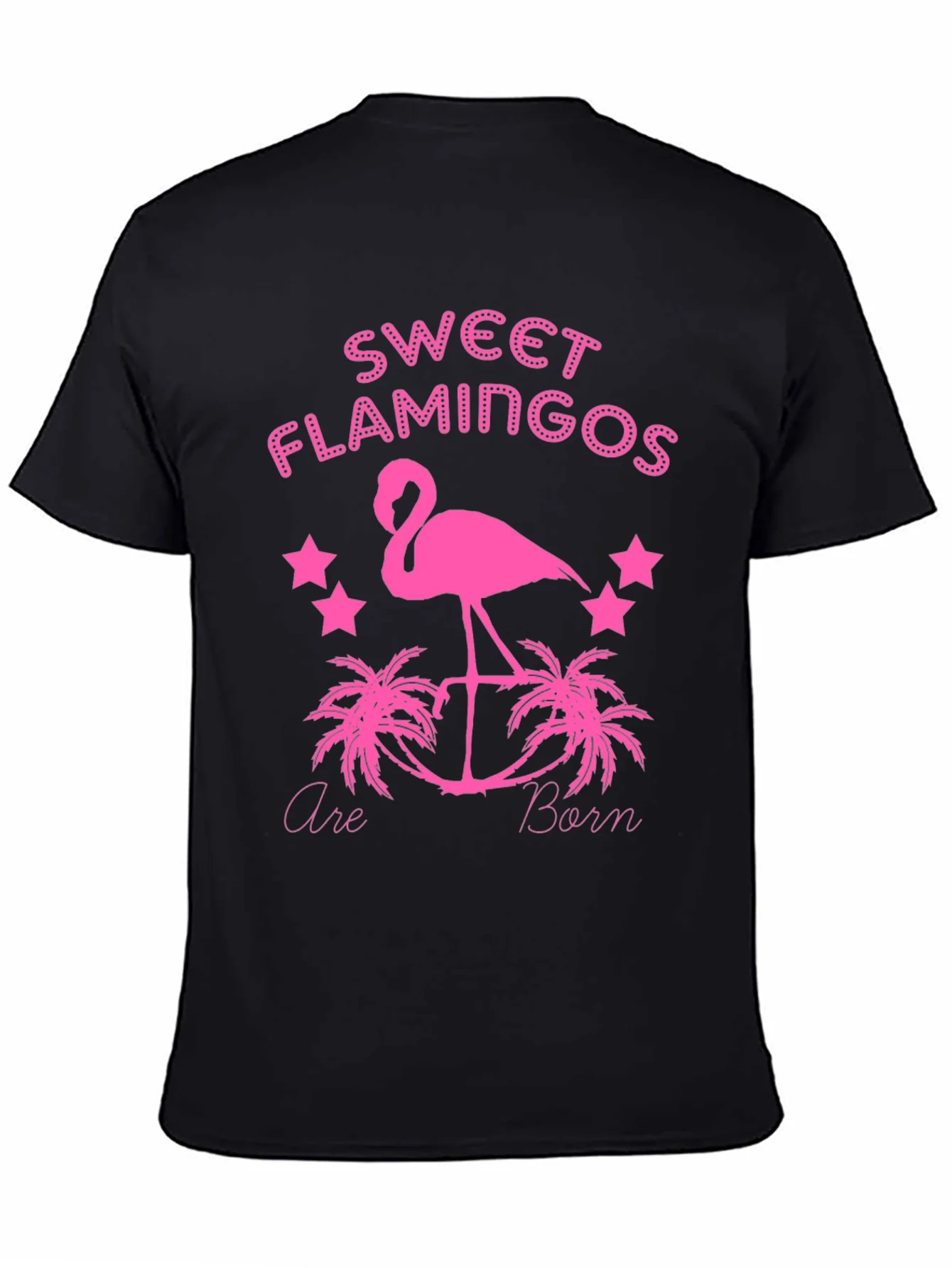 Sweet Flamingos Born Black T-Shirt