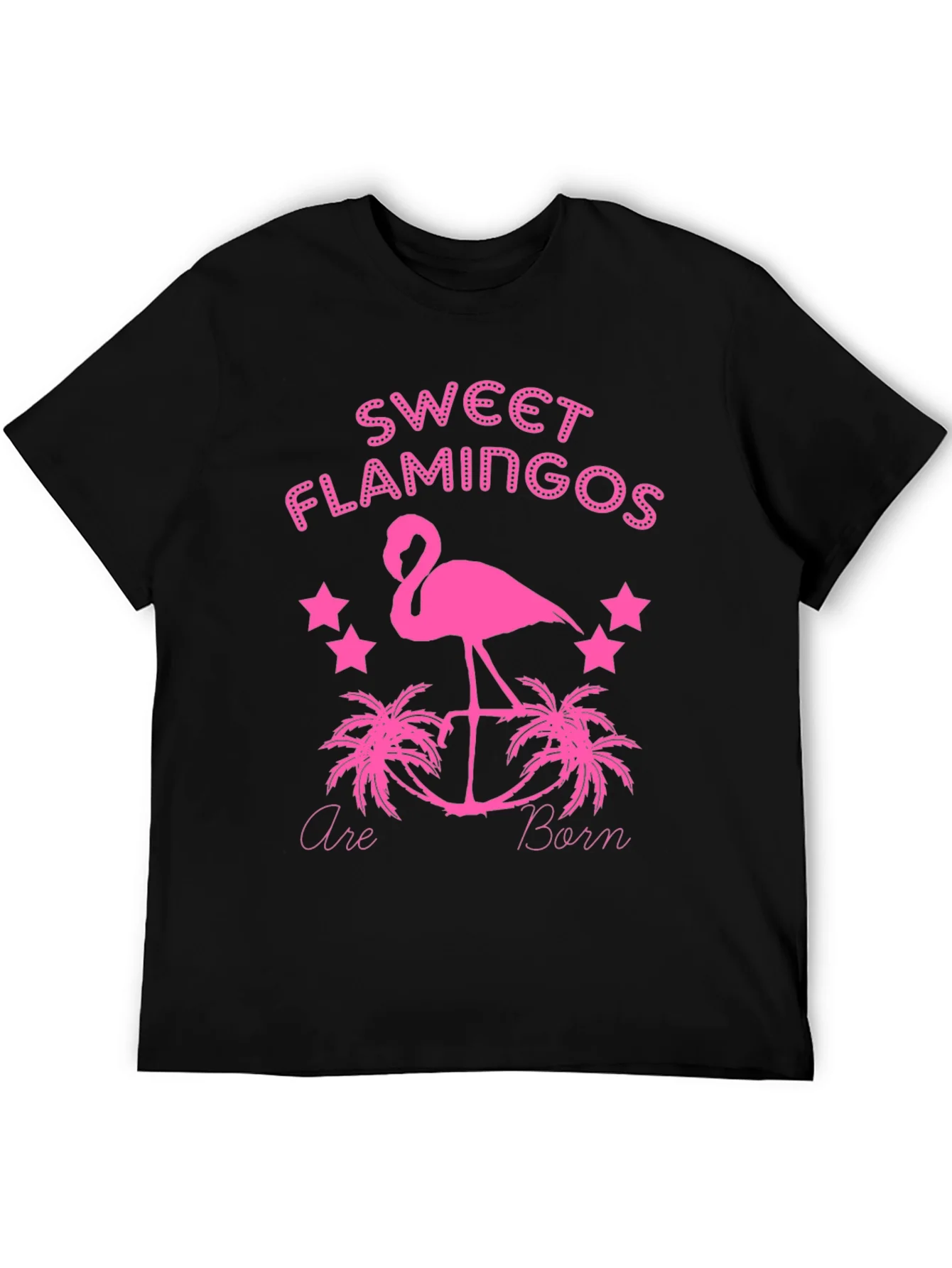 Sweet Flamingos Born Black T-Shirt