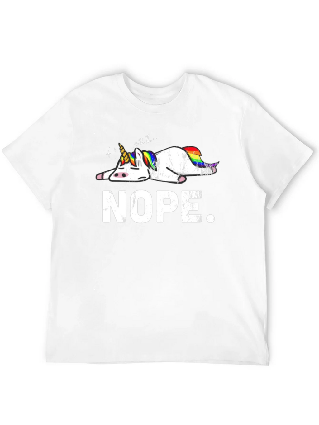 Nope Lazy Unicorn Graphic T-Shirt
