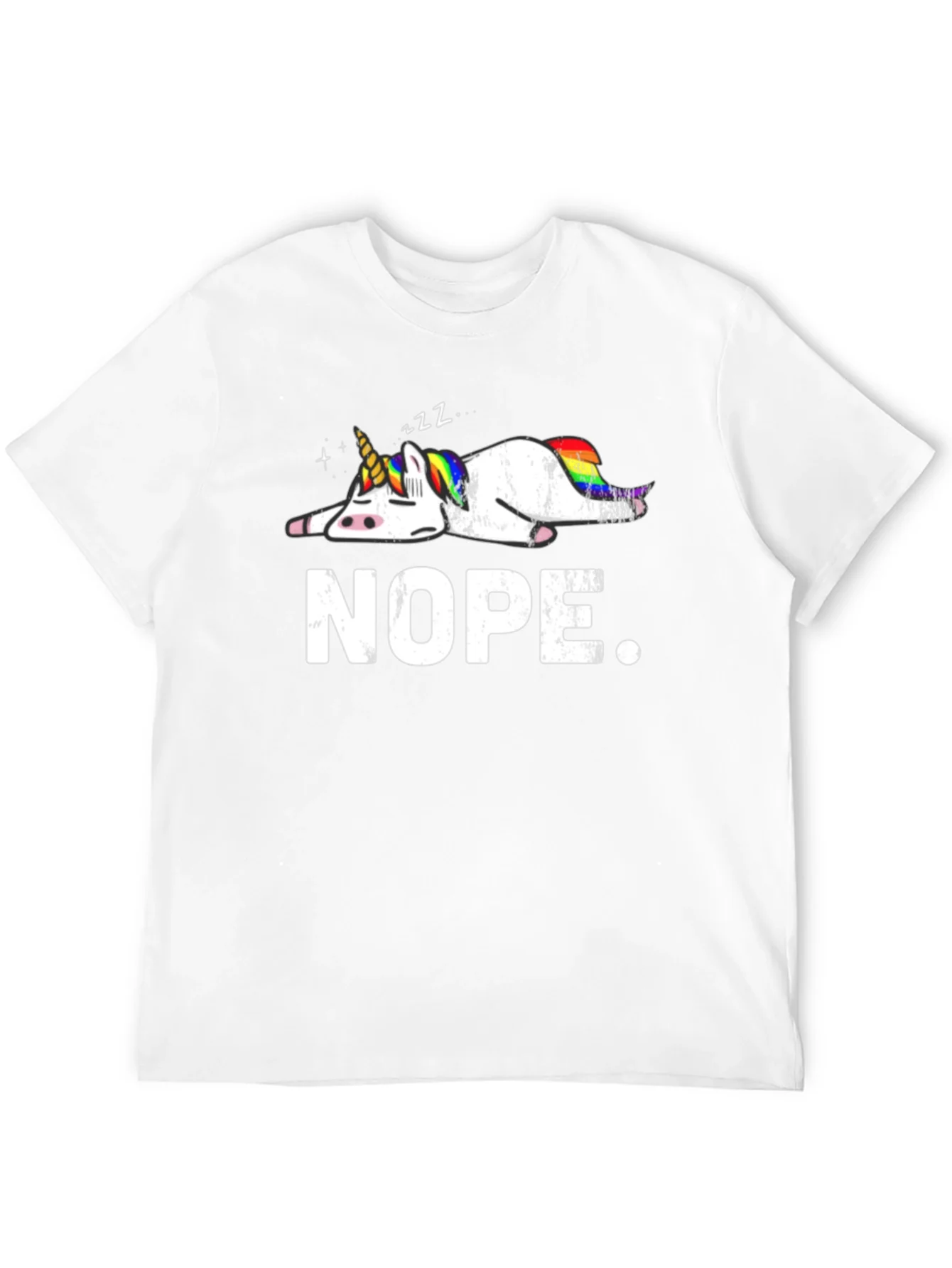 Nope Lazy Unicorn Graphic T-Shirt