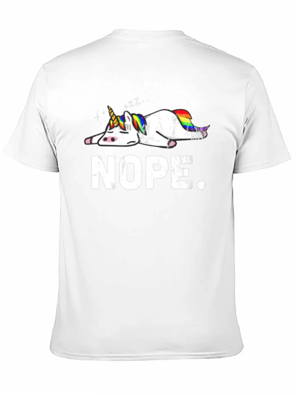 Nope Lazy Unicorn Graphic T-Shirt
