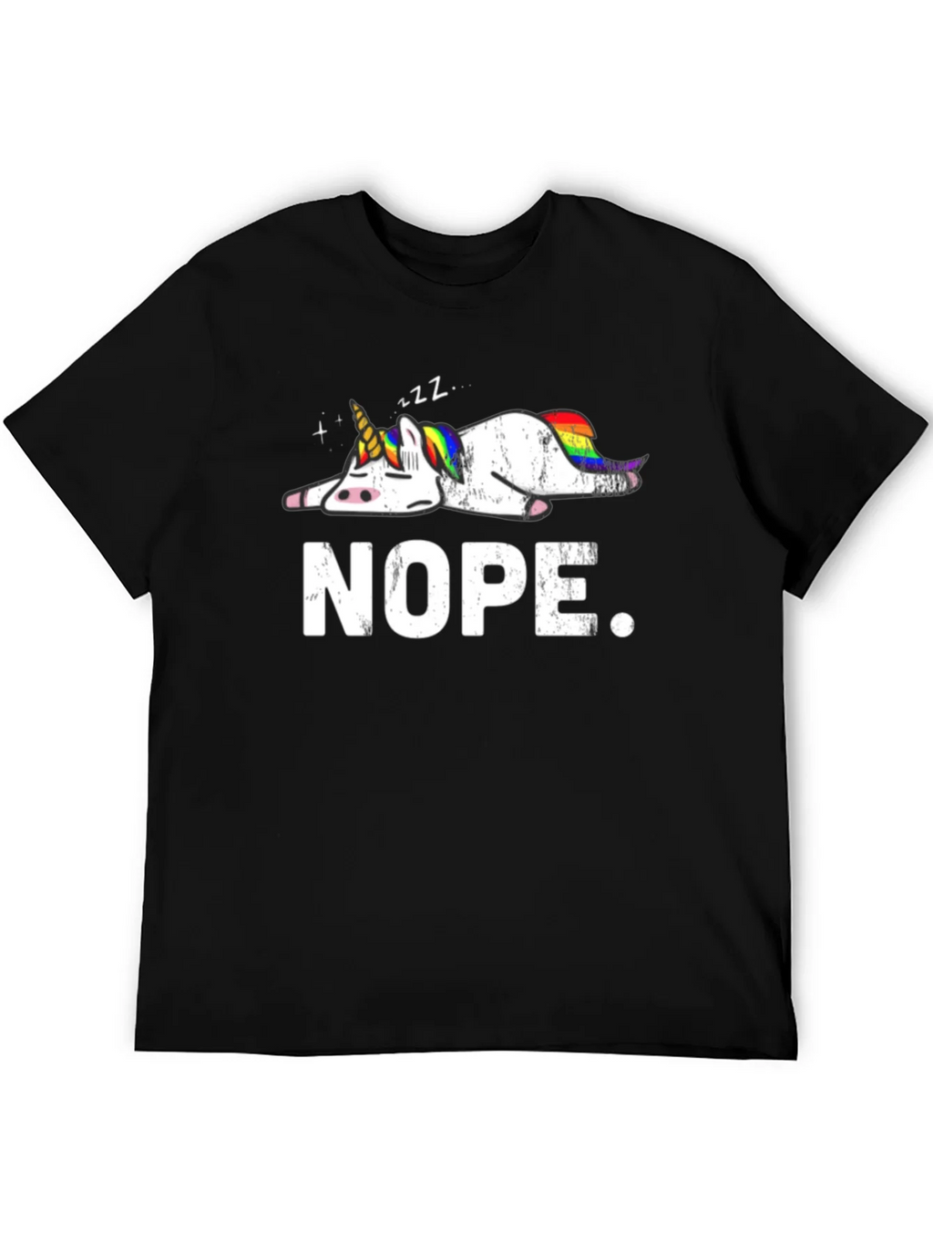 Nope Lazy Unicorn Graphic T-Shirt