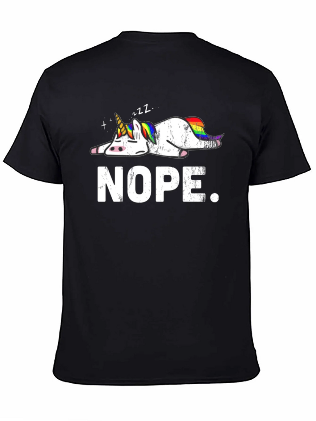 Nope Lazy Unicorn Graphic T-Shirt