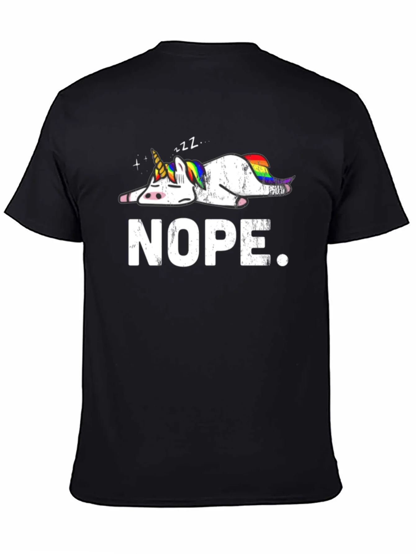Nope Lazy Unicorn Graphic T-Shirt
