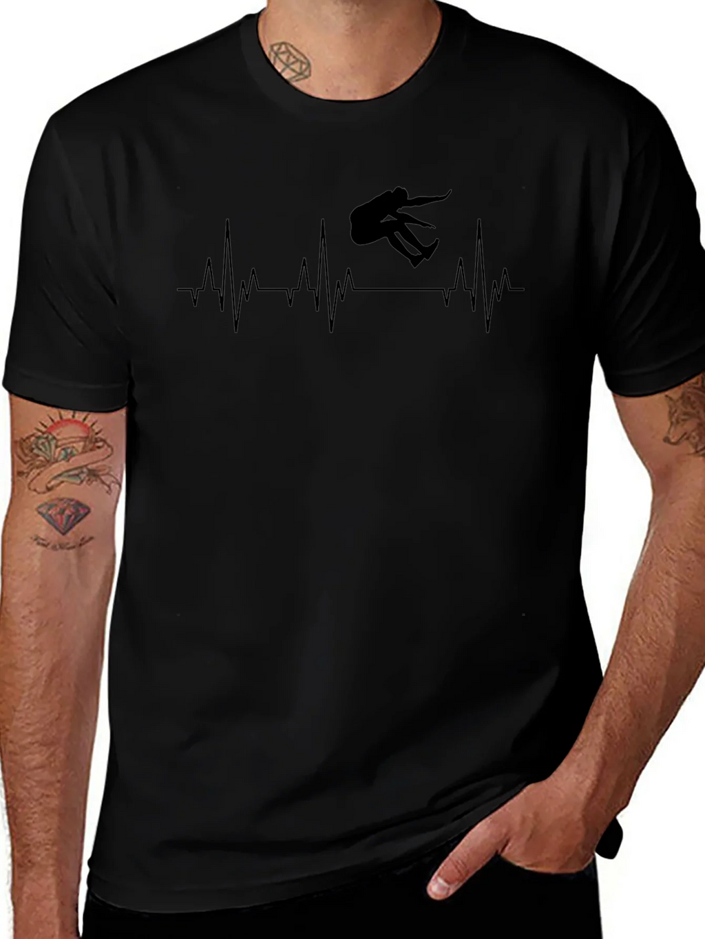 Skateboarding Heartbeat Graphic T-Shirt