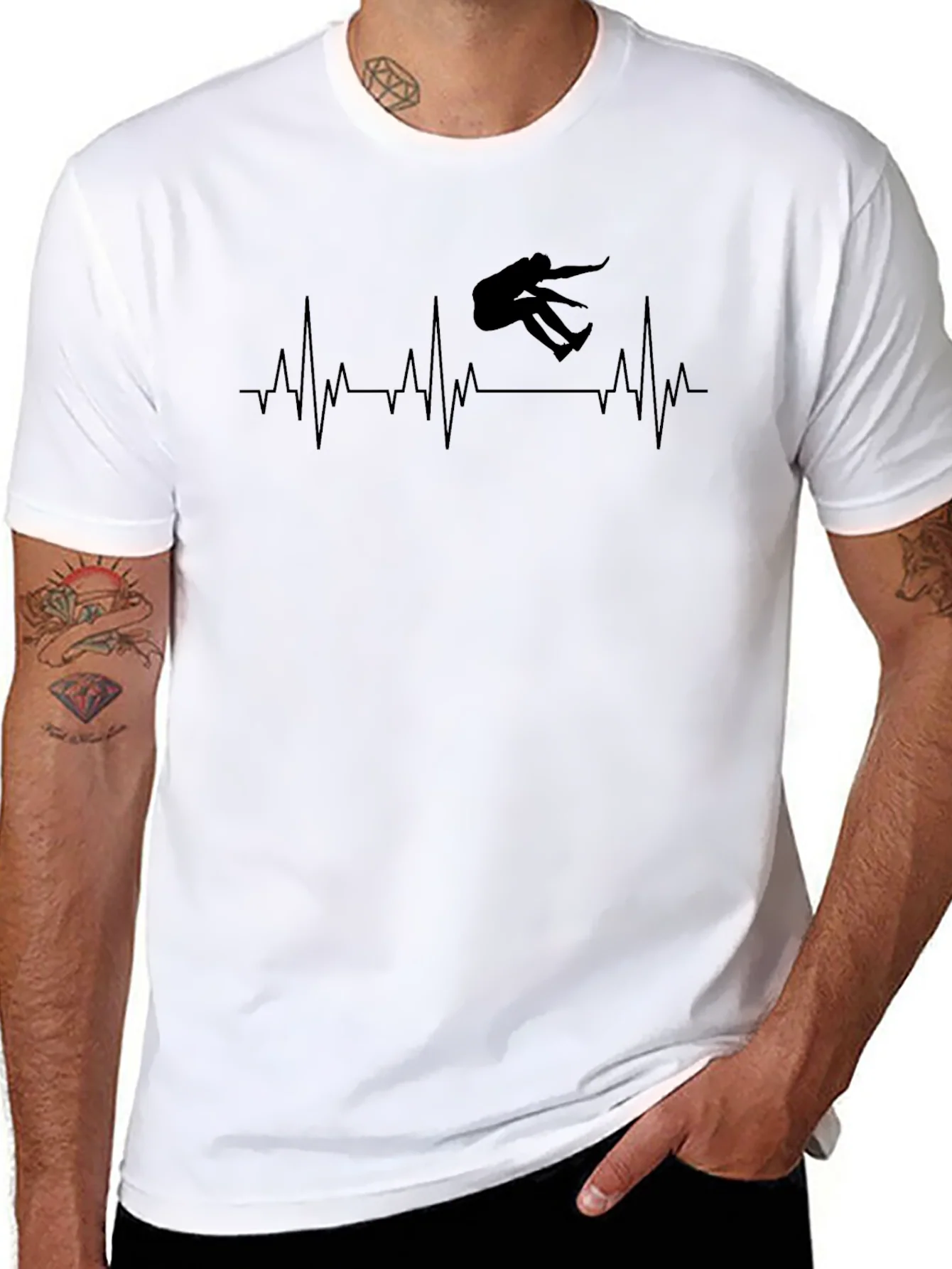 Skateboarding Heartbeat Graphic T-Shirt
