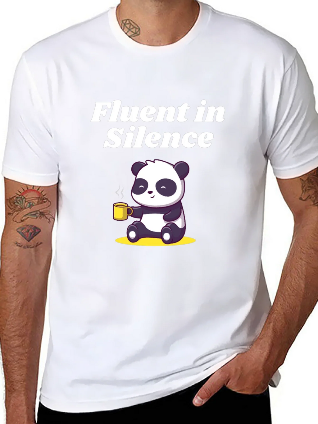 Fluent in Silence Panda T-Shirt - Coffee Lover
