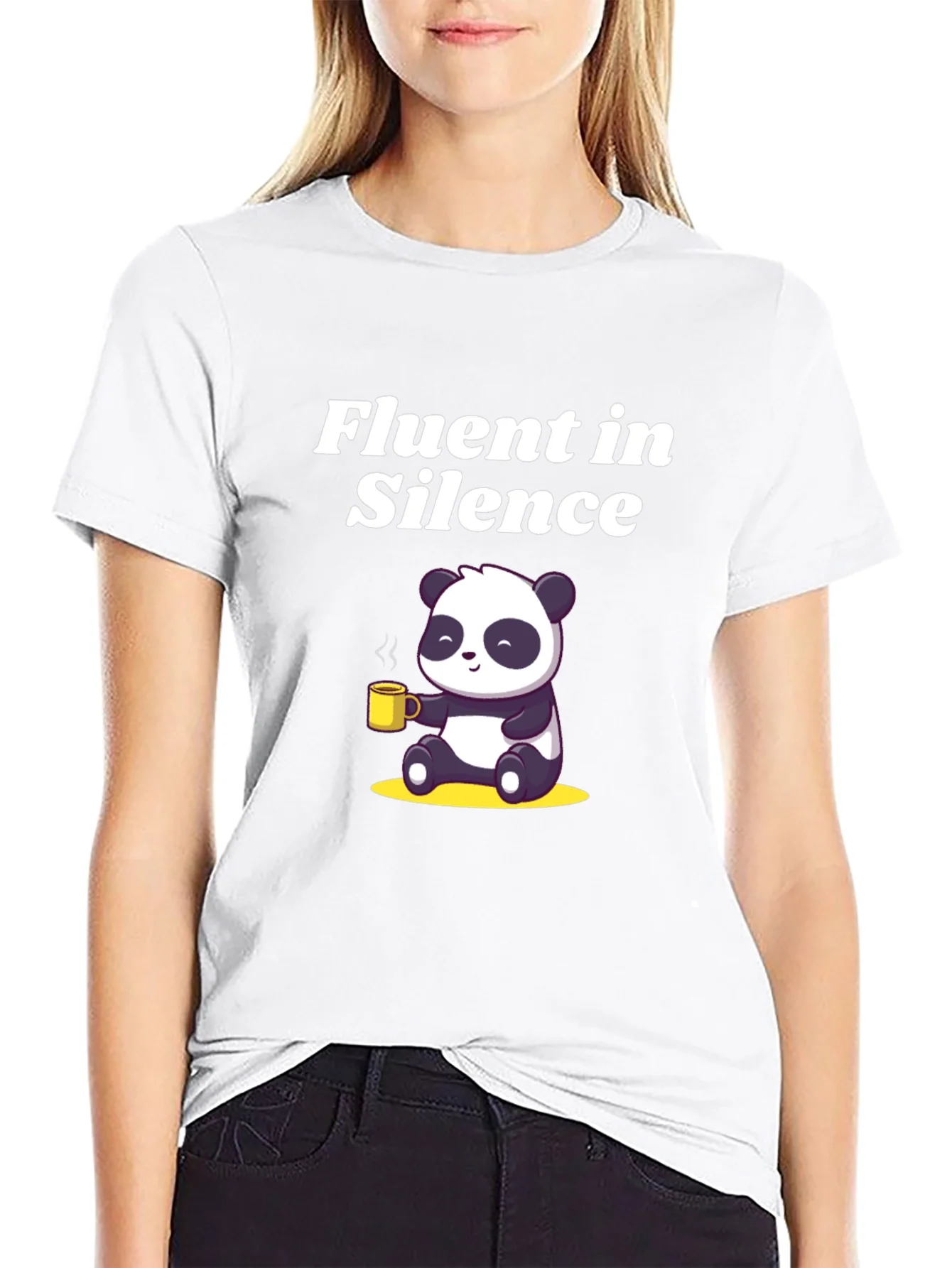 Fluent in Silence Panda T-Shirt - Coffee Lover