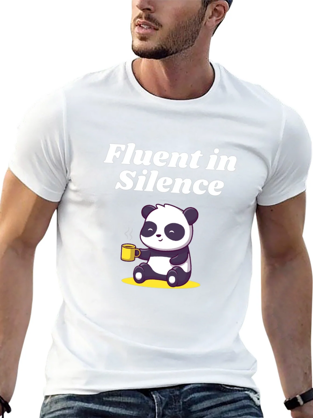 Fluent in Silence Panda T-Shirt - Coffee Lover