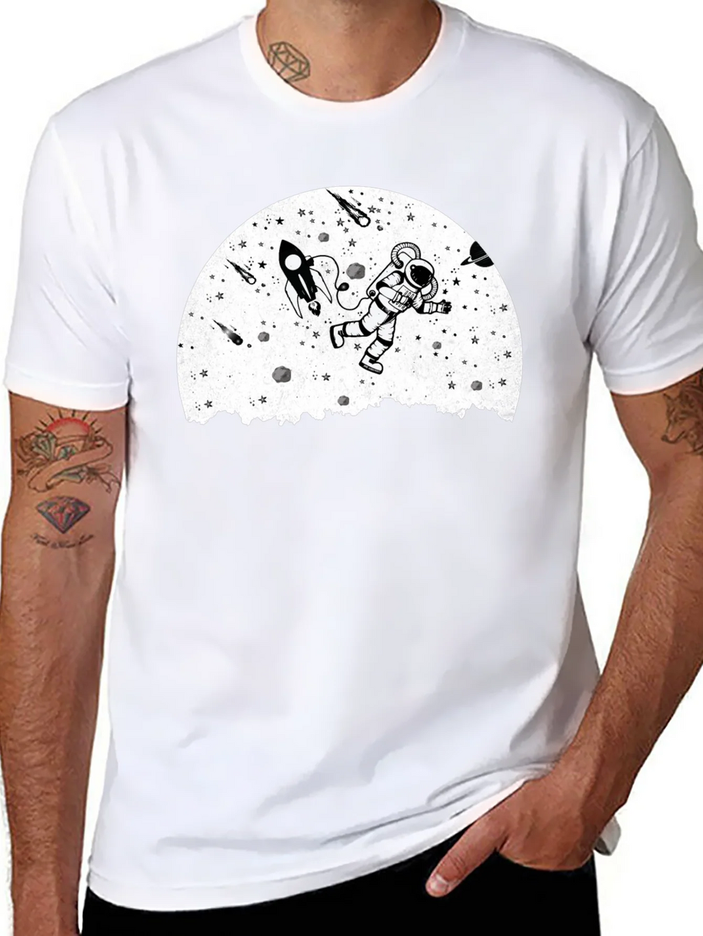 Astronaut Moonscape Graphic T-Shirt