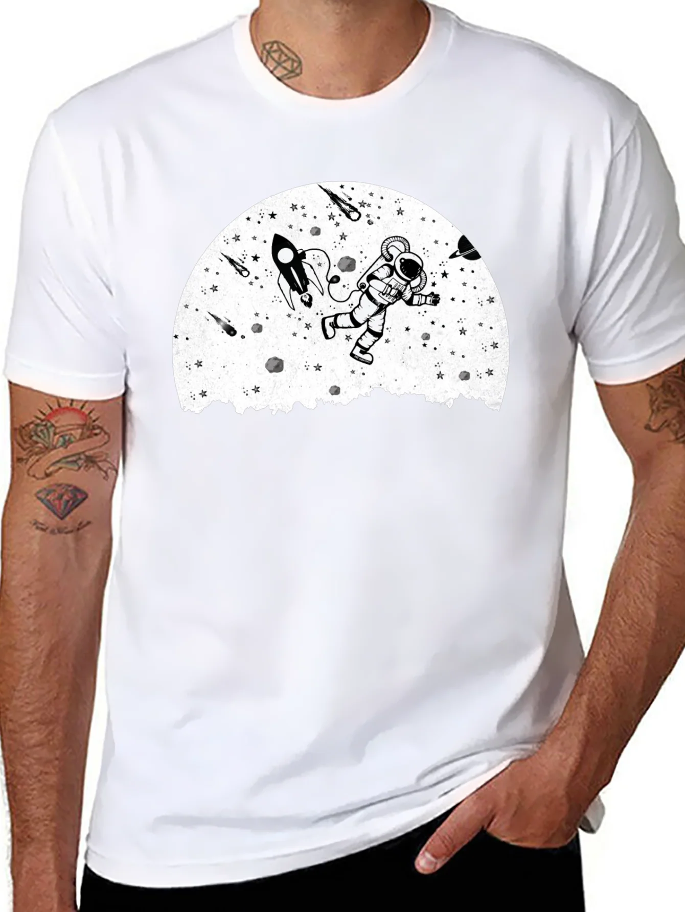 Astronaut Moonscape Graphic T-Shirt