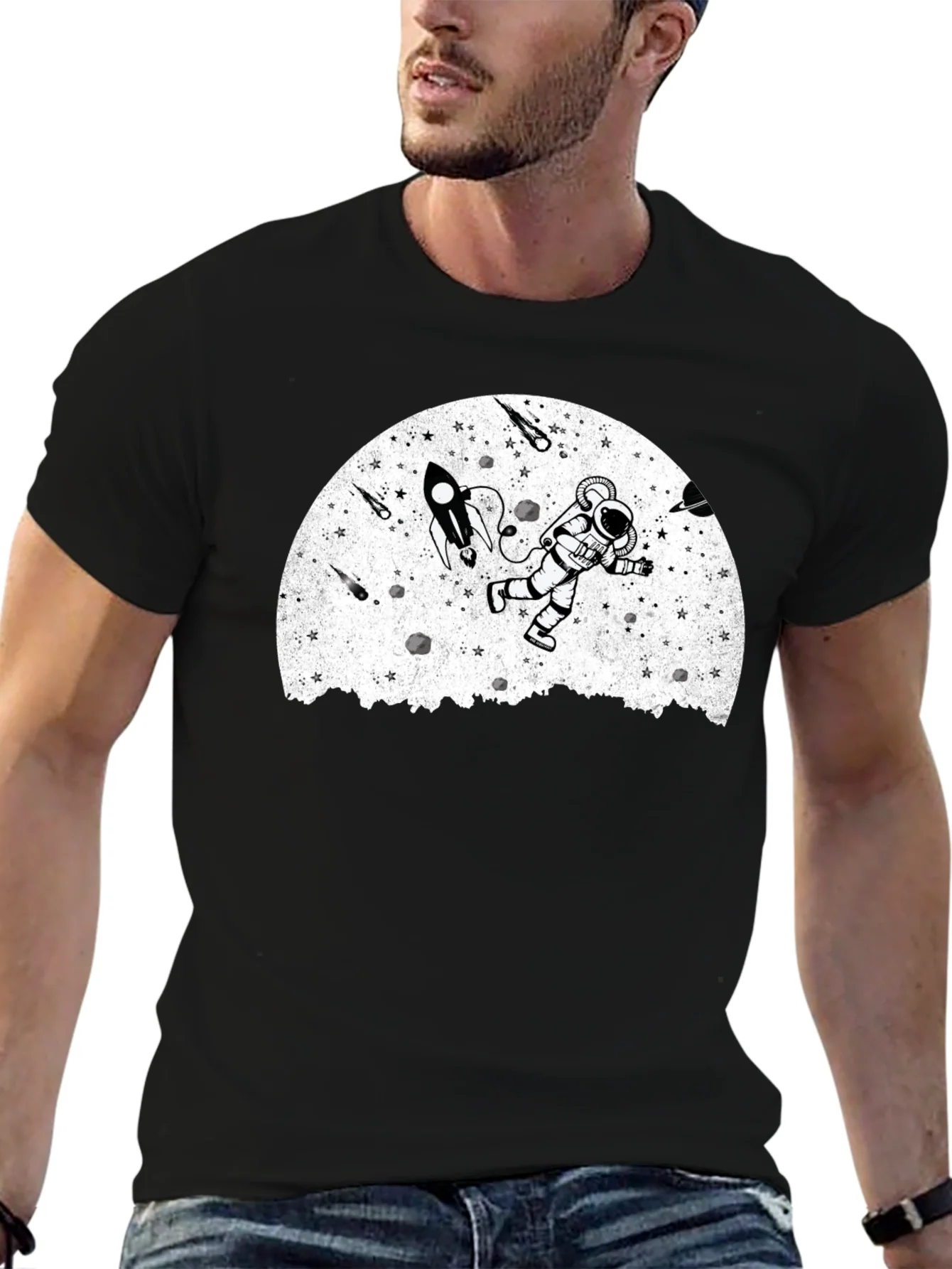 Astronaut Moonscape Graphic T-Shirt