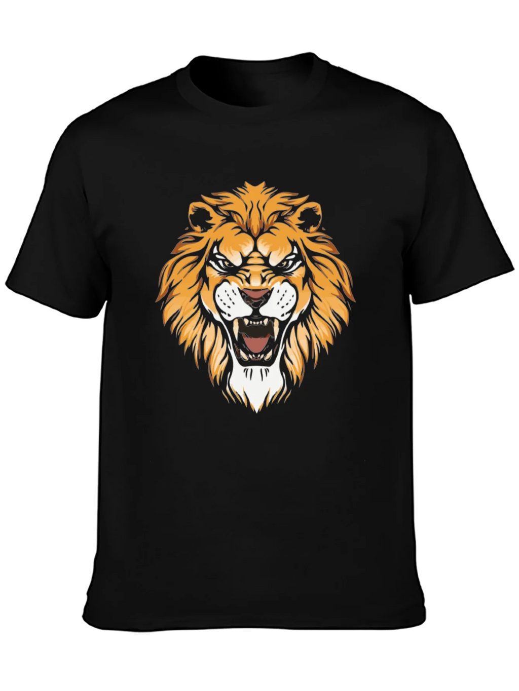 Mens Black Lion Graphic Tee