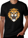 Mens Black Lion Graphic Tee