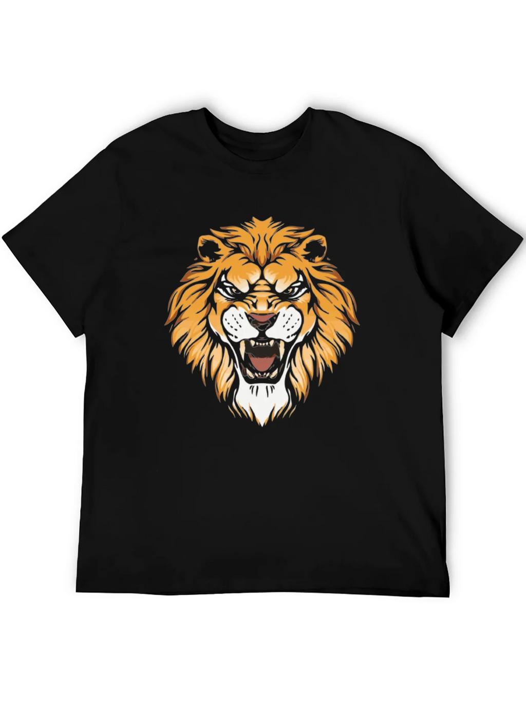 Mens Black Lion Graphic Tee