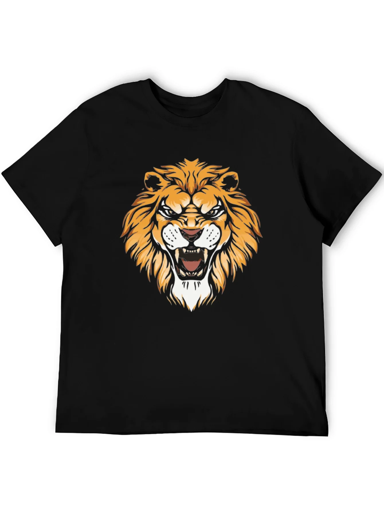 Mens Black Lion Graphic Tee