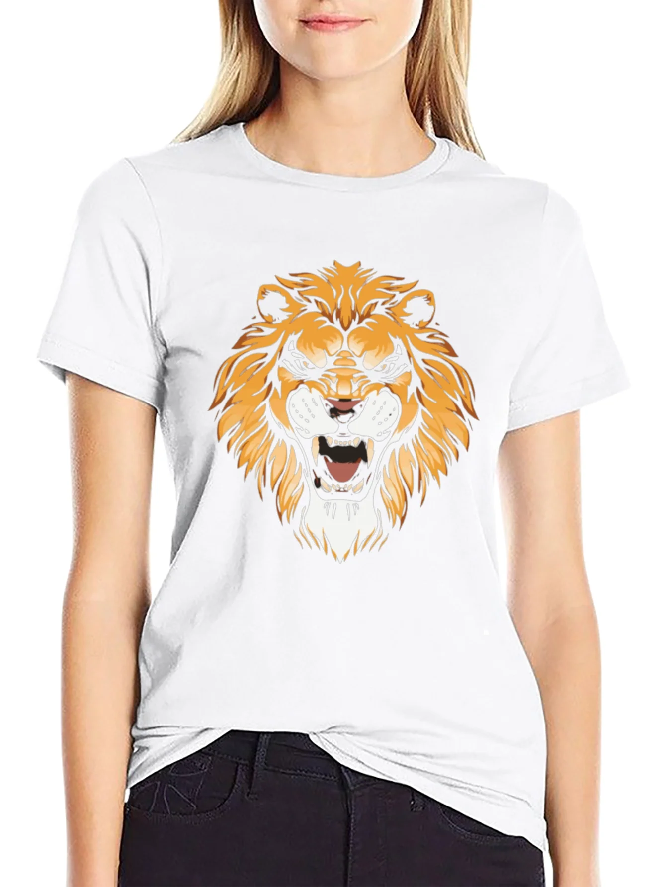 Mens Black Lion Graphic Tee