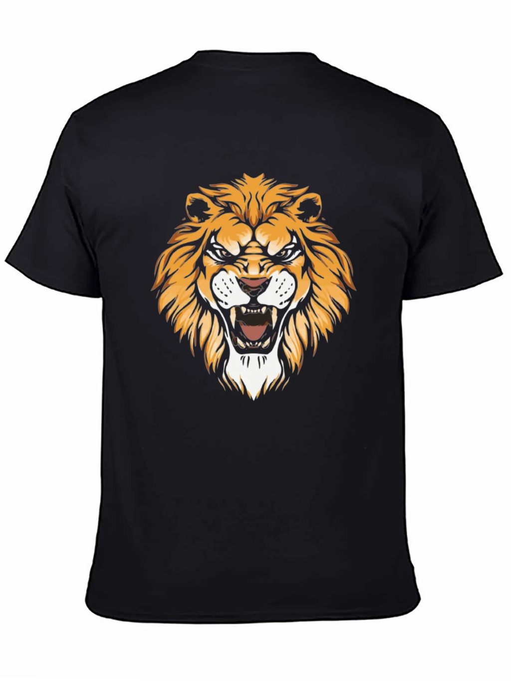 Mens Black Lion Graphic Tee