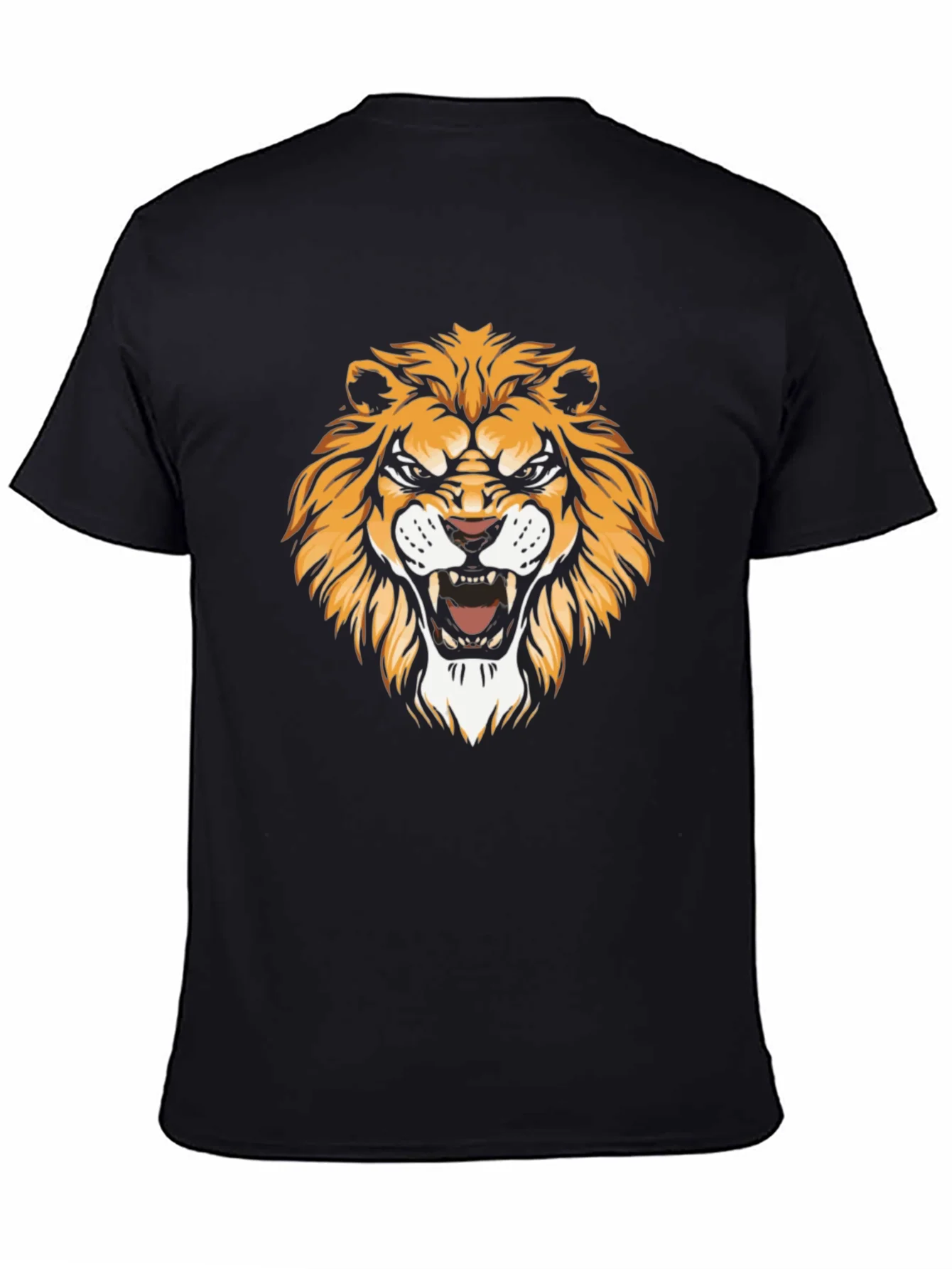 Mens Black Lion Graphic Tee