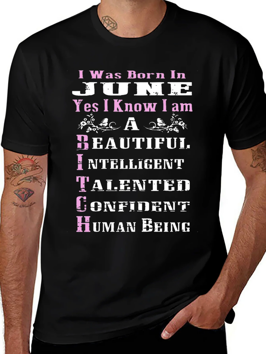 Born in June T-Shirt - Beautiful Intelligent Talented