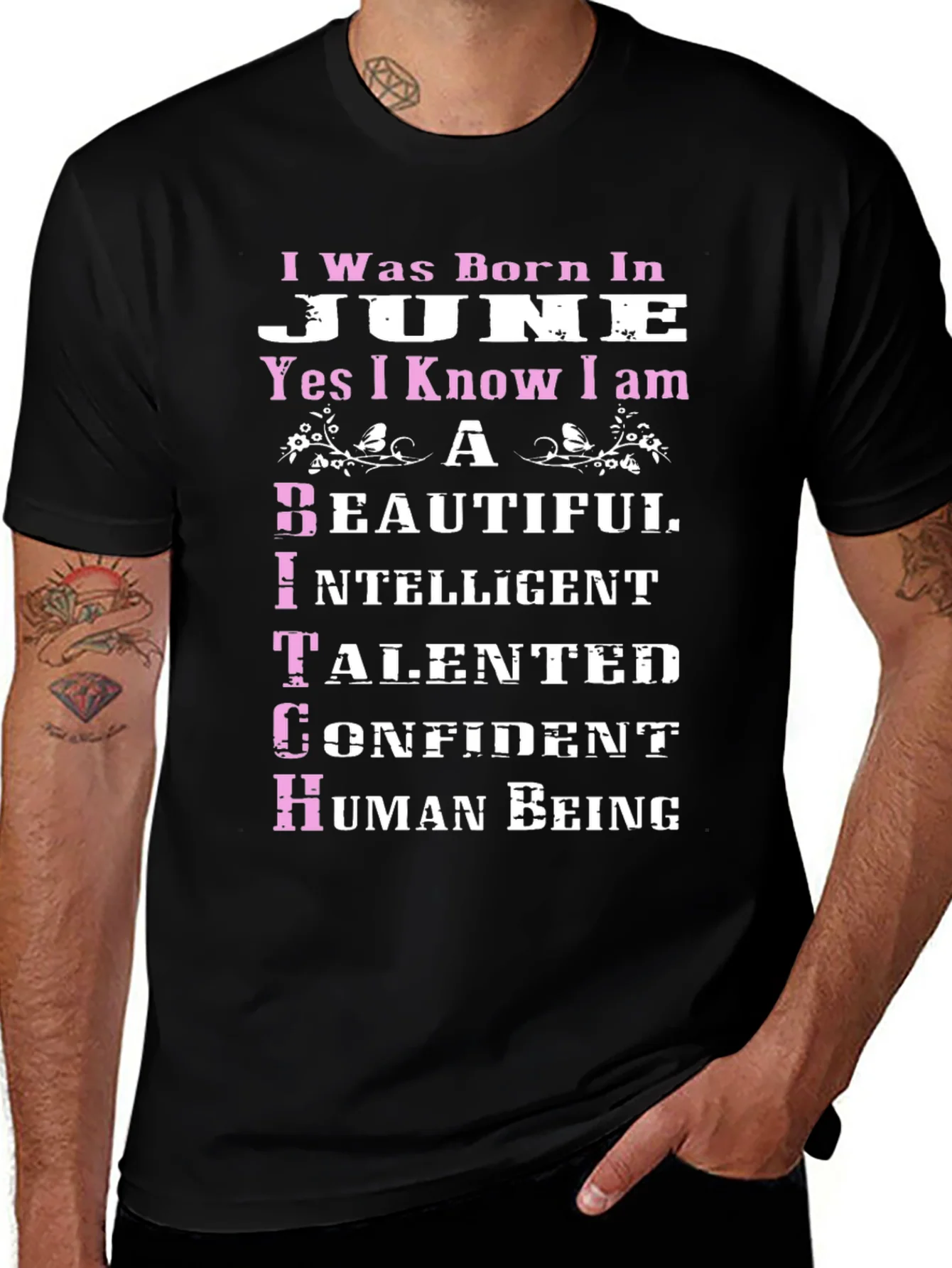 Born in June T-Shirt - Beautiful Intelligent Talented