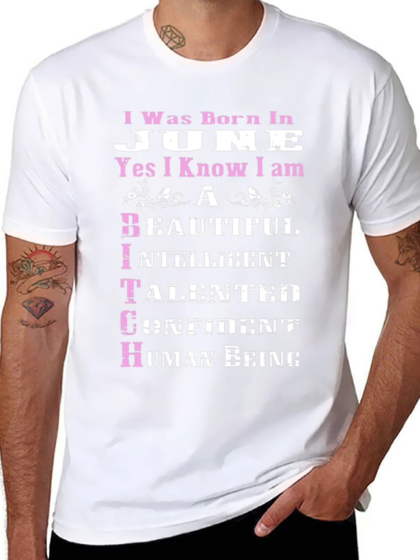 Born in June T-Shirt - Beautiful Intelligent Talented