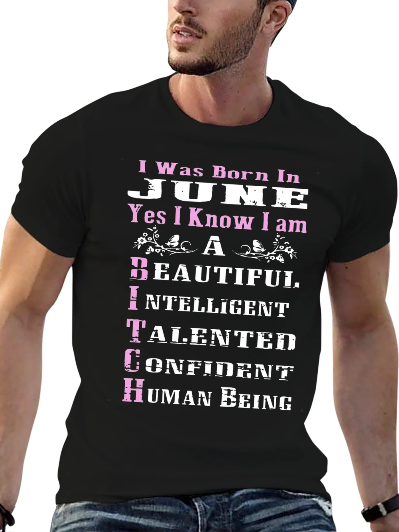 Born in June T-Shirt - Beautiful Intelligent Talented