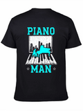 Piano Man Graphic T-Shirt - Music Lover Tee