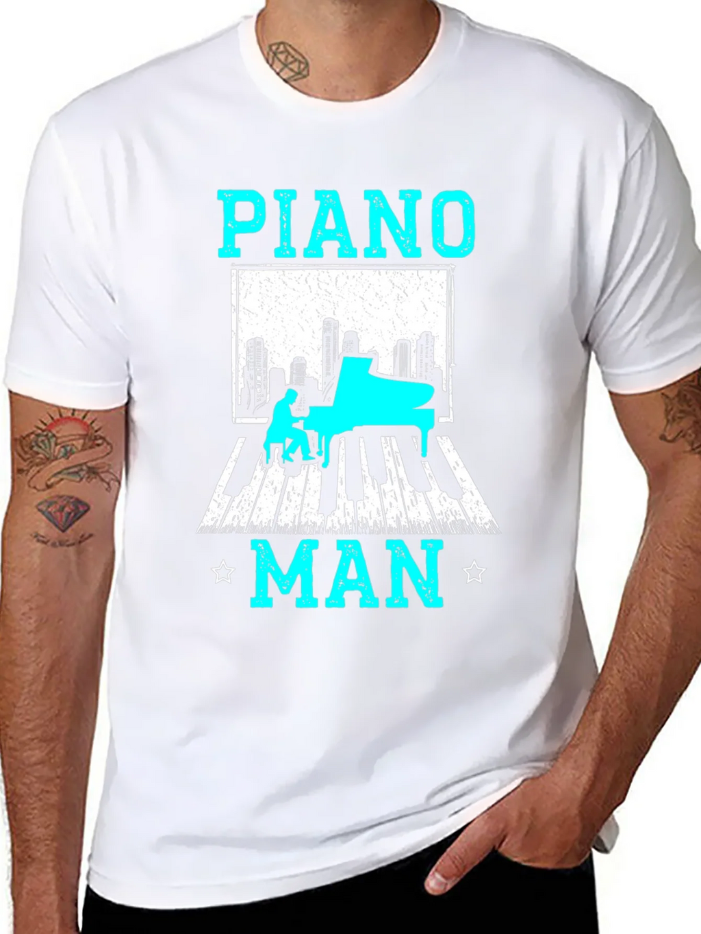 Piano Man Graphic T-Shirt - Music Lover Tee