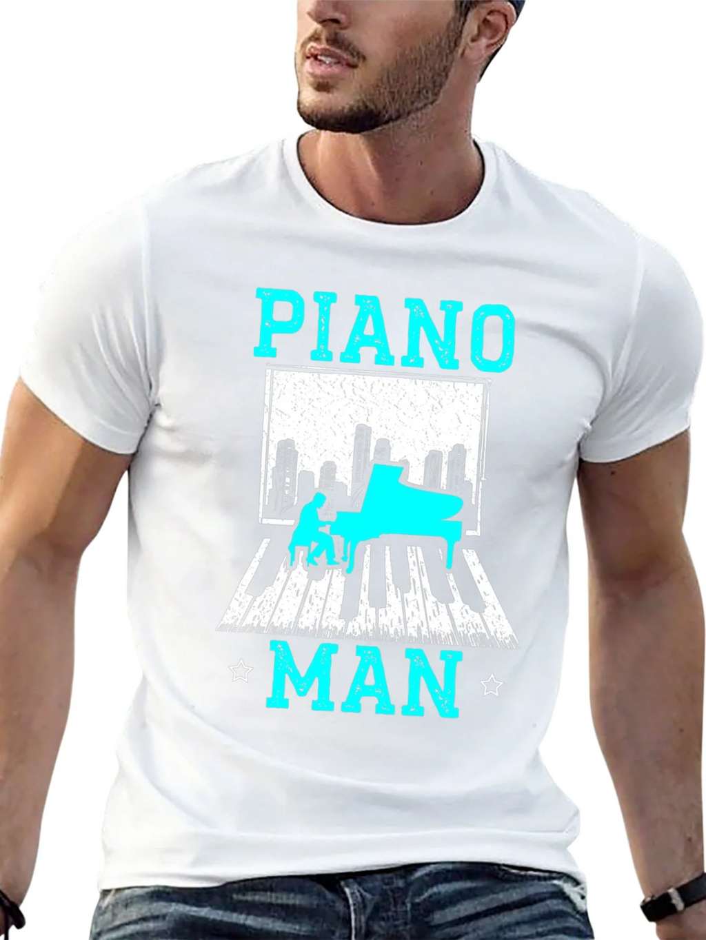 Piano Man Graphic T-Shirt - Music Lover Tee