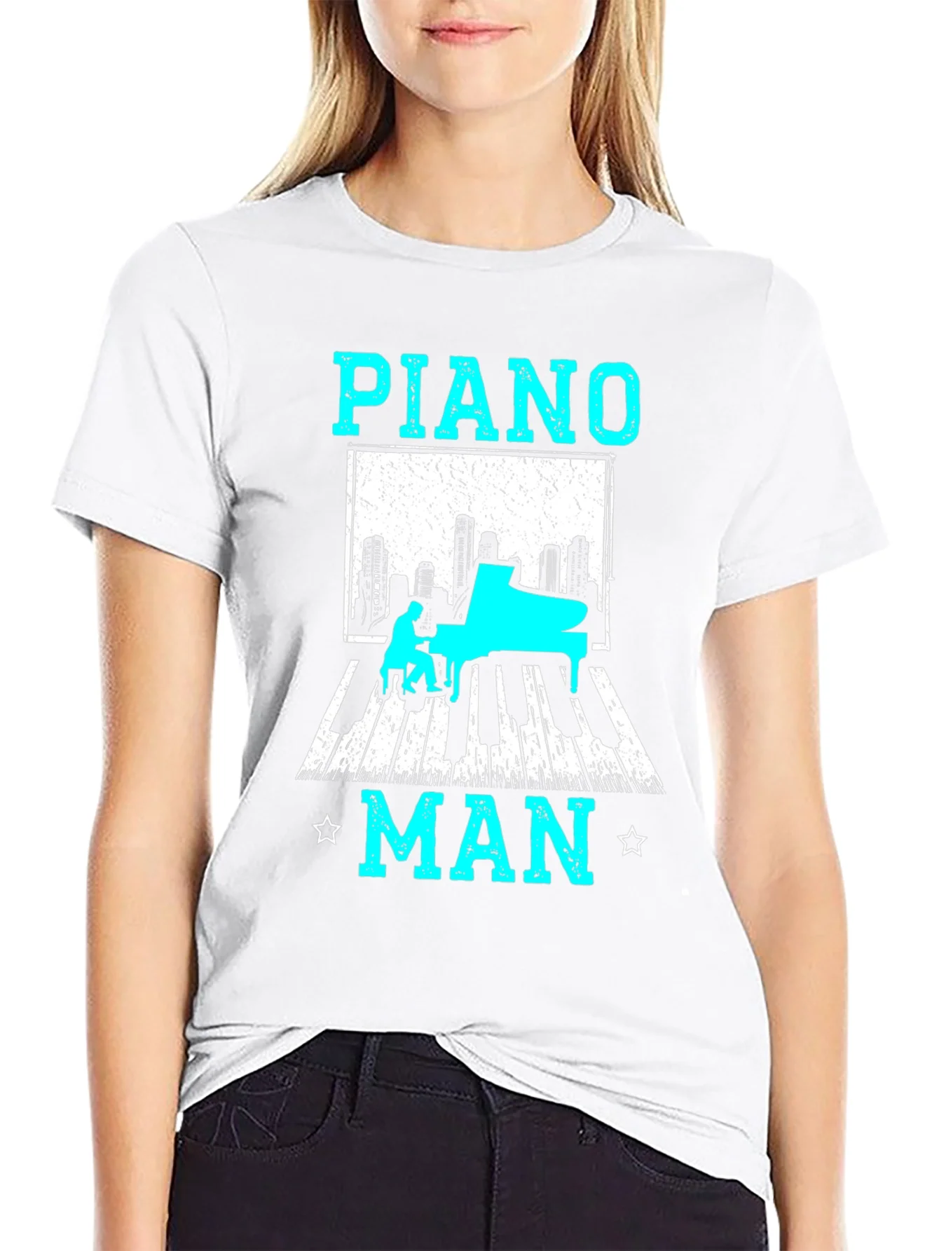 Piano Man Graphic T-Shirt - Music Lover Tee