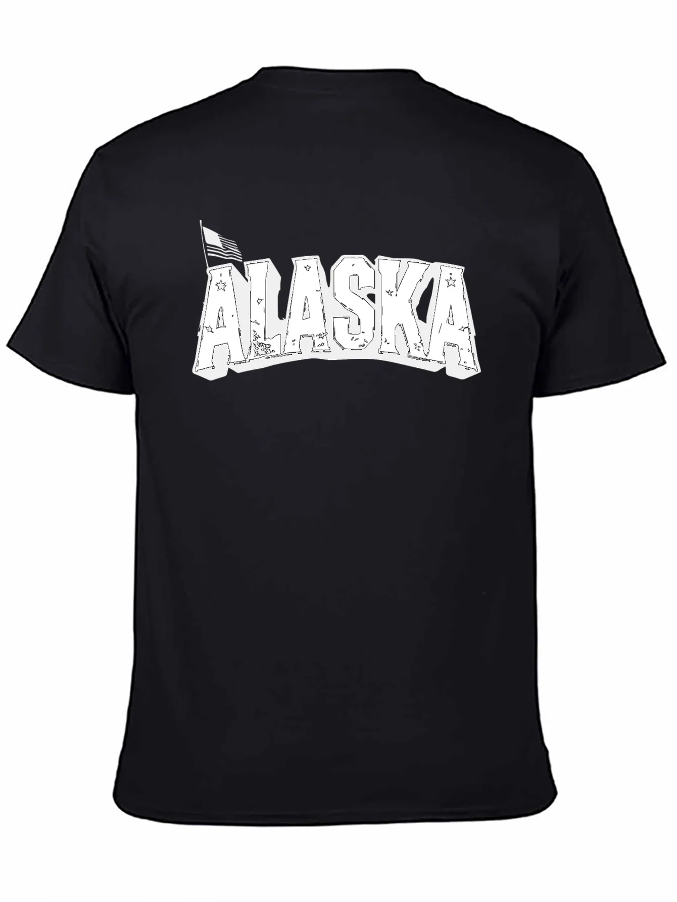 Alaska Graphic Print Black Crew Neck T-Shirt