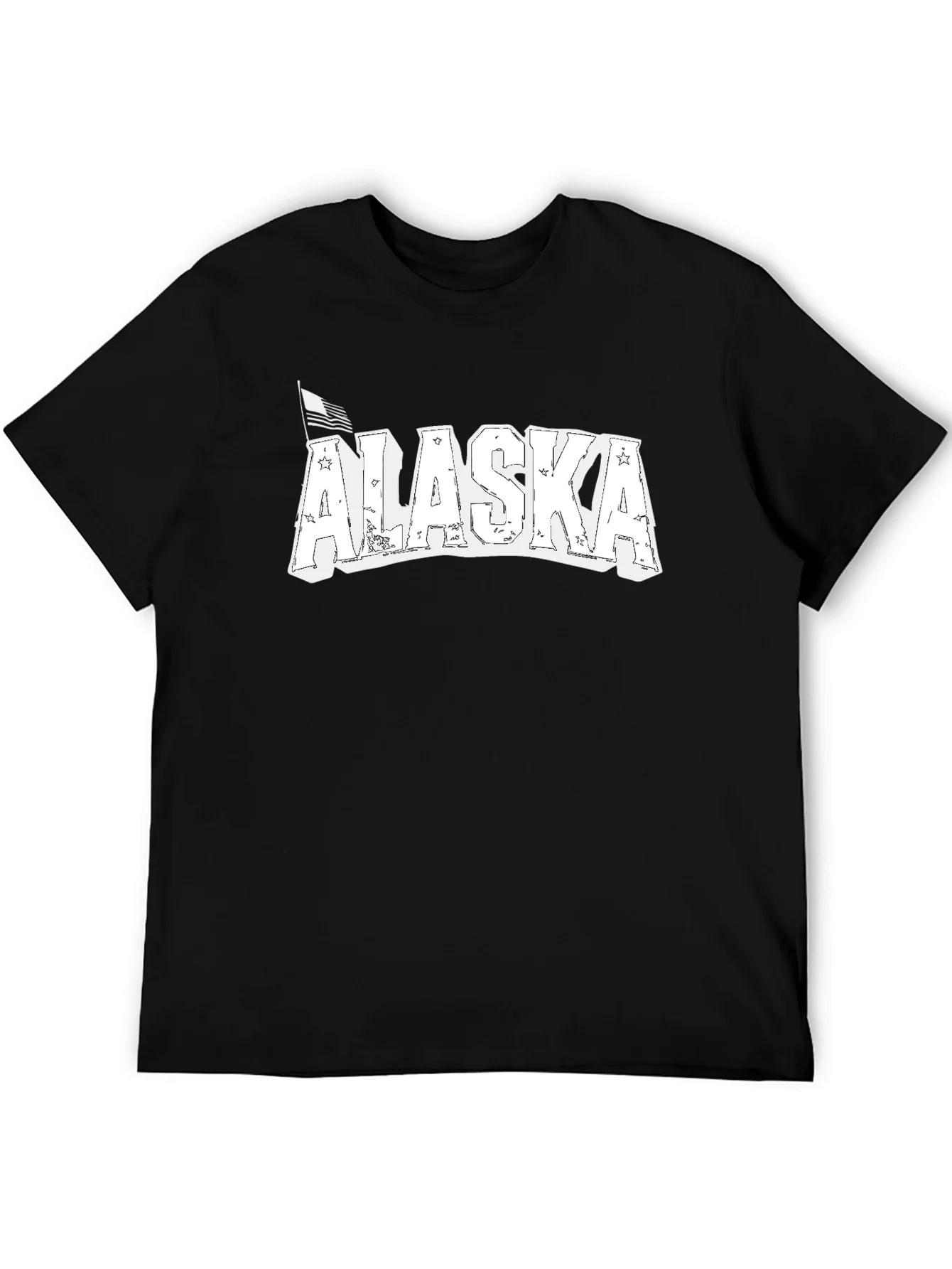 Alaska Graphic Print Black Crew Neck T-Shirt