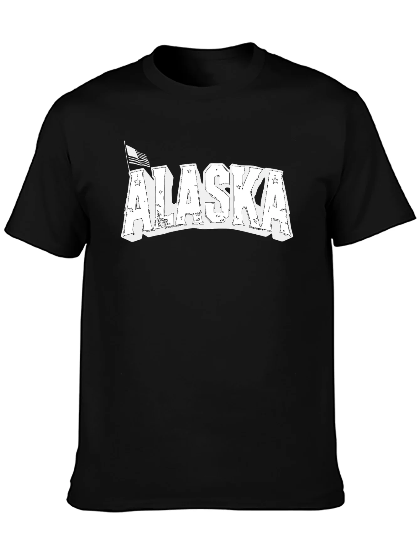 Alaska Graphic Print Black Crew Neck T-Shirt