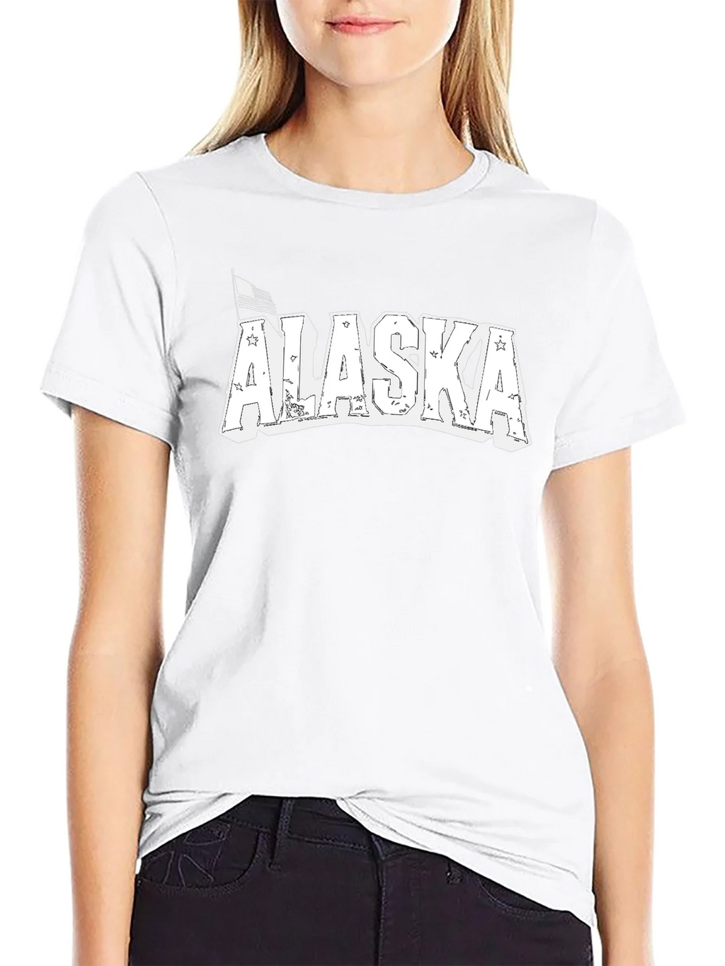 Alaska Graphic Print Black Crew Neck T-Shirt