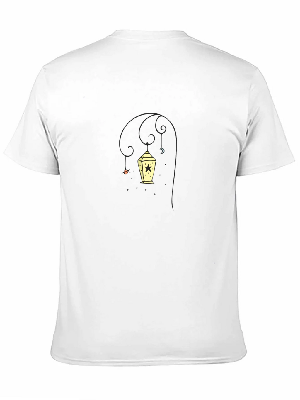 Stylish Black Tee with Lantern Graphic