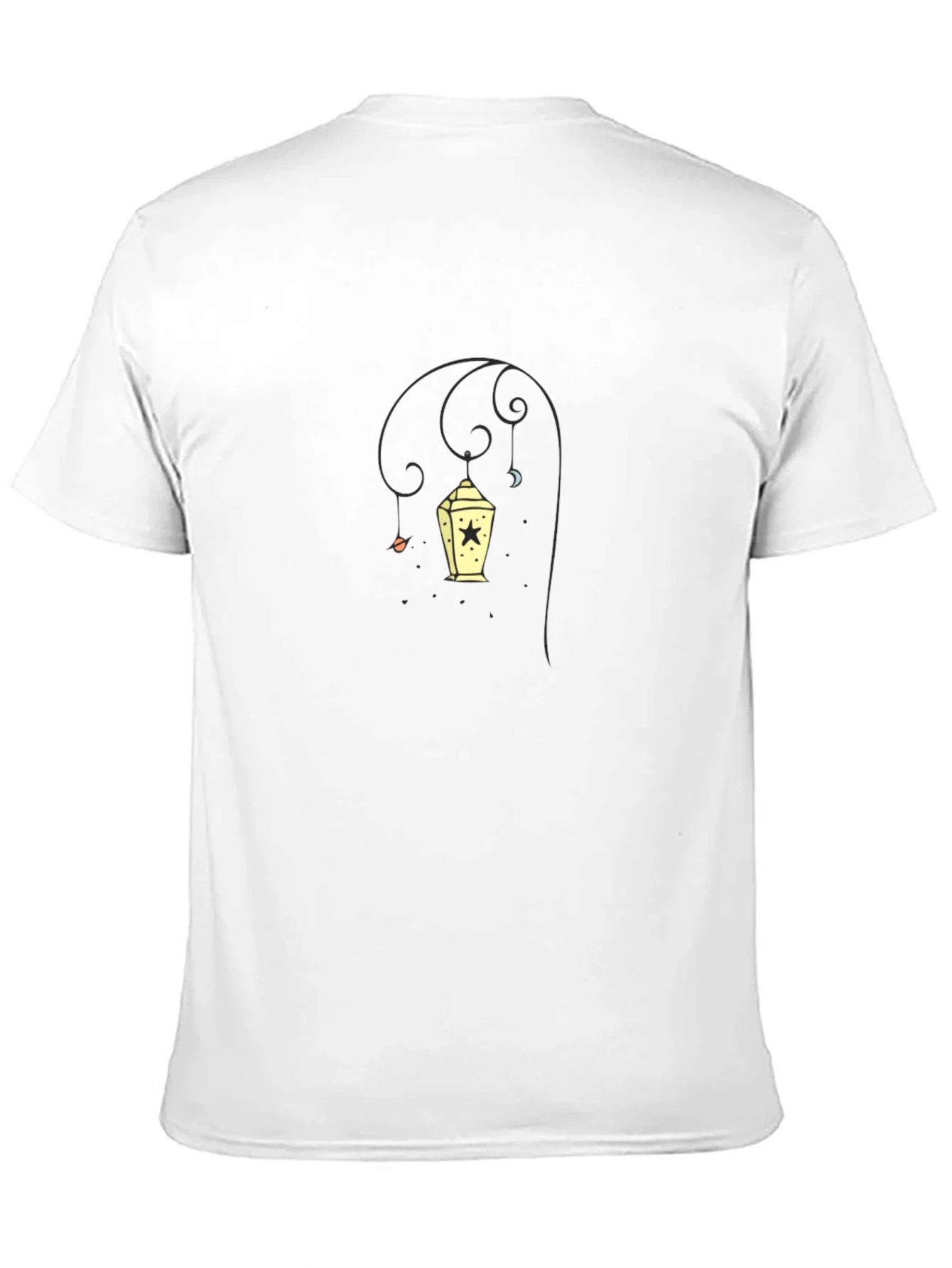Stylish Black Tee with Lantern Graphic