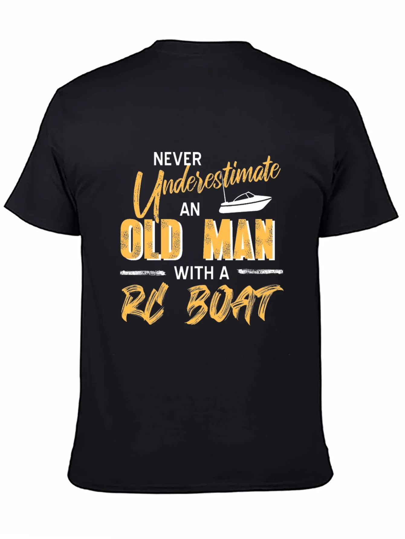 Never Underestimate Old Man with RC Boat T-Shirt