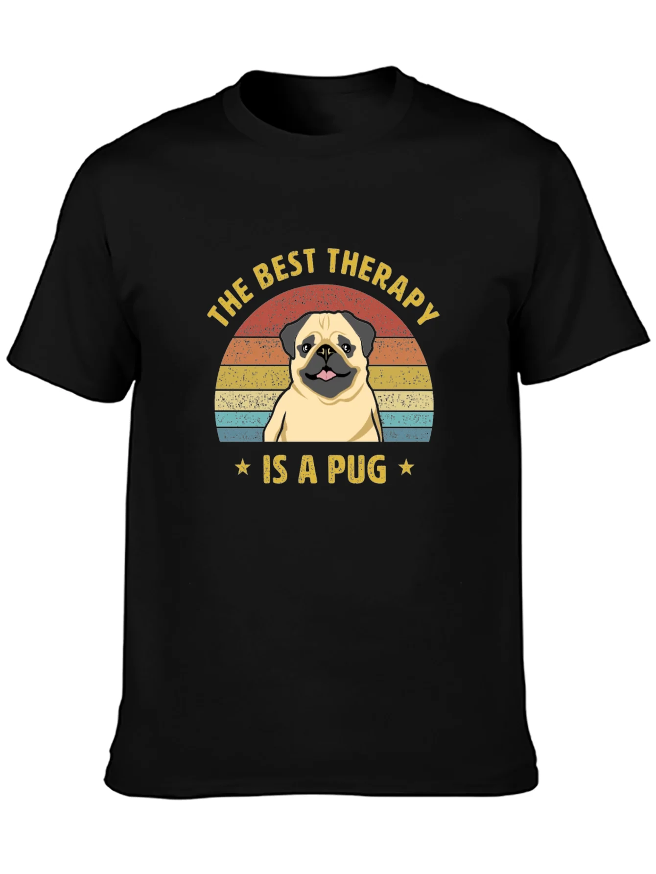 The Best Therapy Is A Pug Graphic T-Shirt