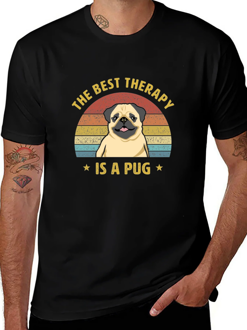 The Best Therapy Is A Pug Graphic T-Shirt