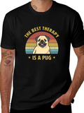 The Best Therapy Is A Pug Graphic T-Shirt