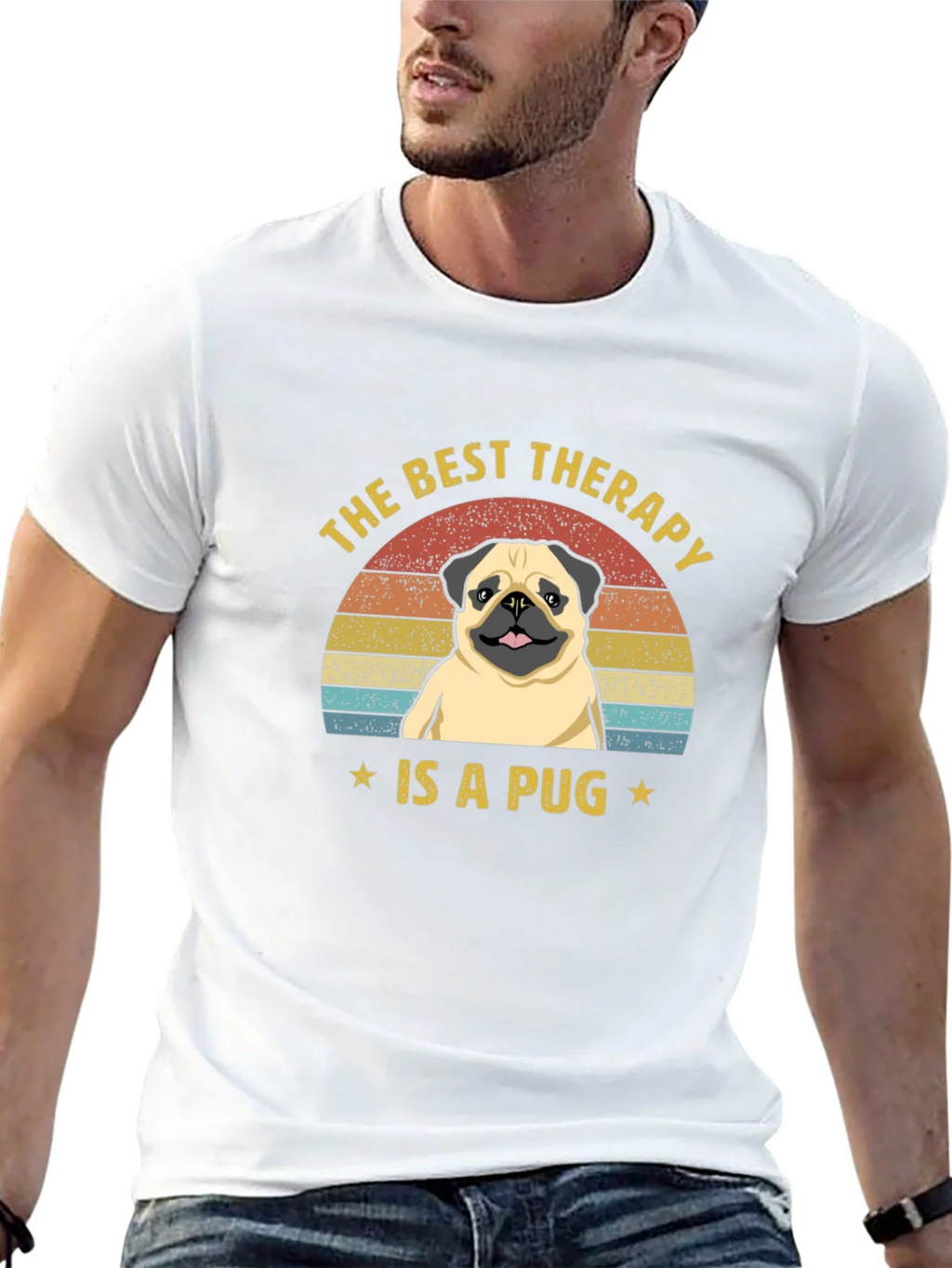 The Best Therapy Is A Pug Graphic T-Shirt