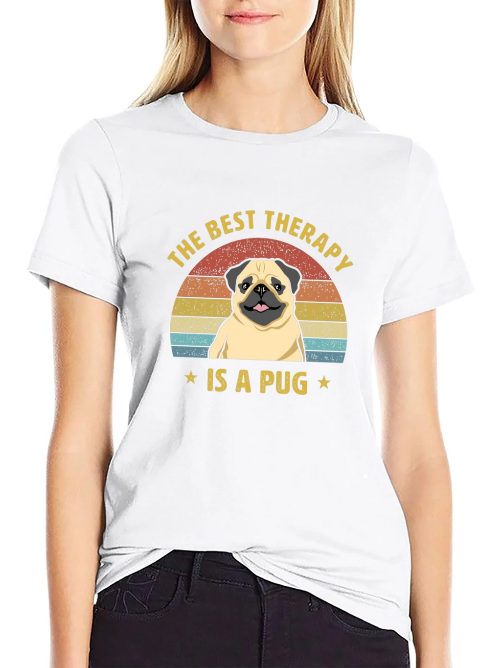 The Best Therapy Is A Pug Graphic T-Shirt