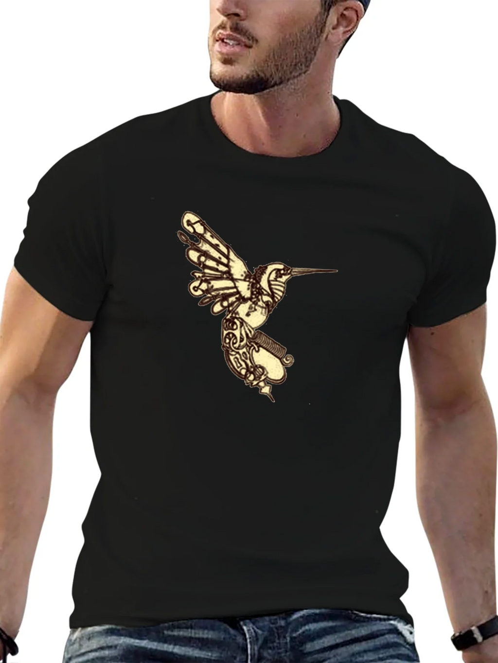 Hummingbird Graphic Tee - Stylish Bird Design