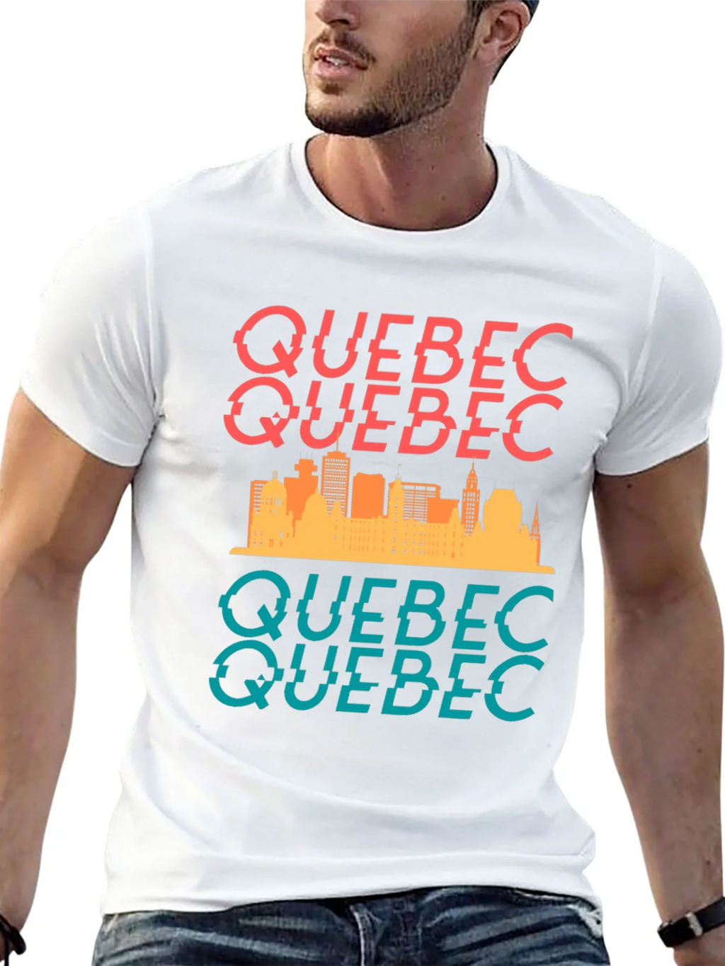 Quebec Skyline Graphic Tee - Stylish Cityscape T-Shirt