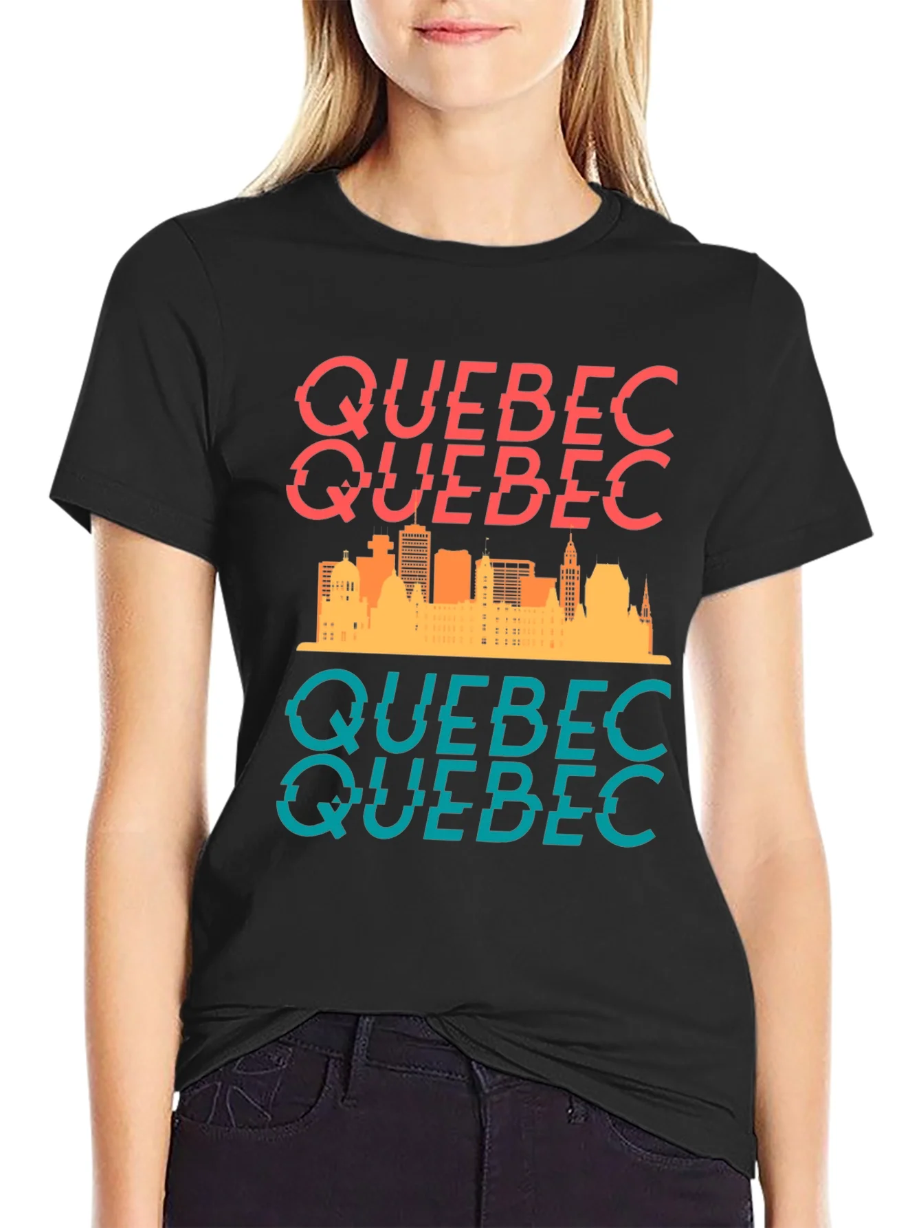 Quebec Skyline Graphic Tee - Stylish Cityscape T-Shirt