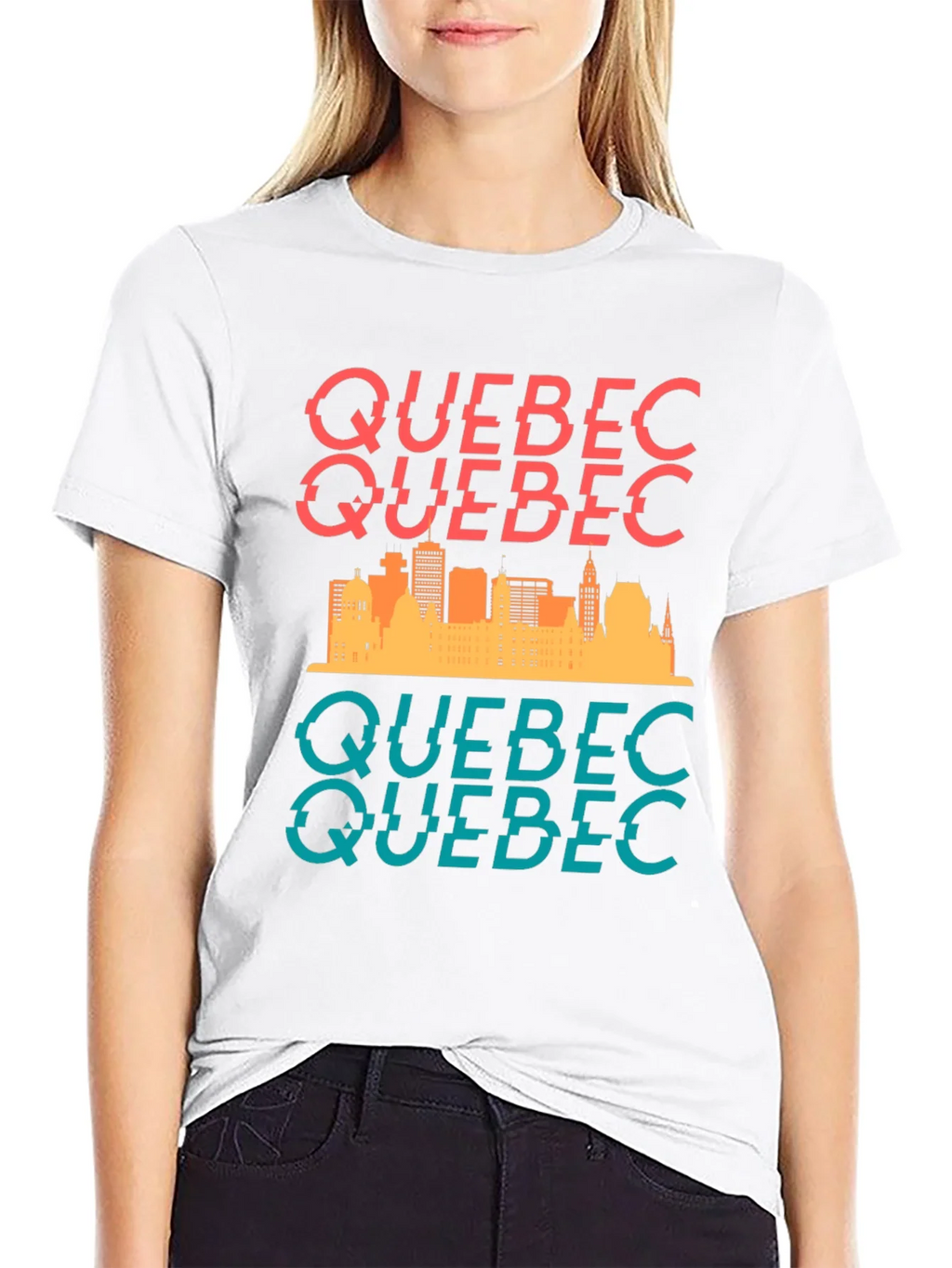 Quebec Skyline Graphic Tee - Stylish Cityscape T-Shirt
