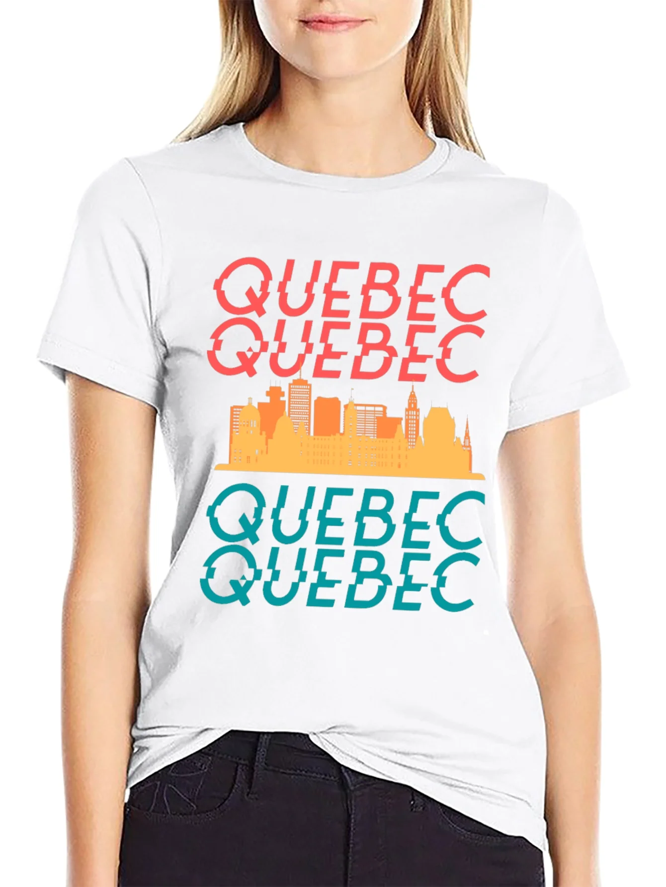 Quebec Skyline Graphic Tee - Stylish Cityscape T-Shirt