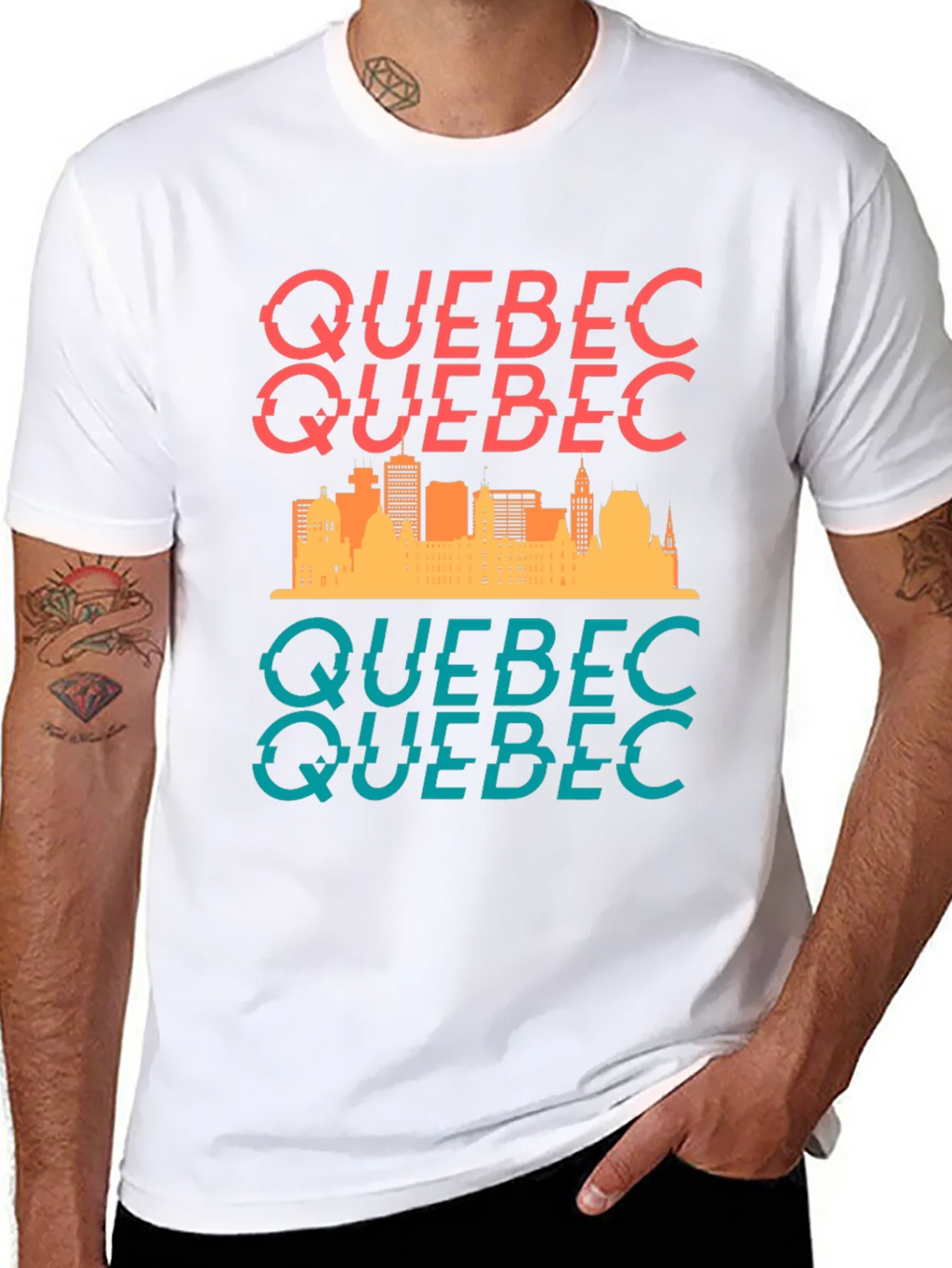 Quebec Skyline Graphic Tee - Stylish Cityscape T-Shirt