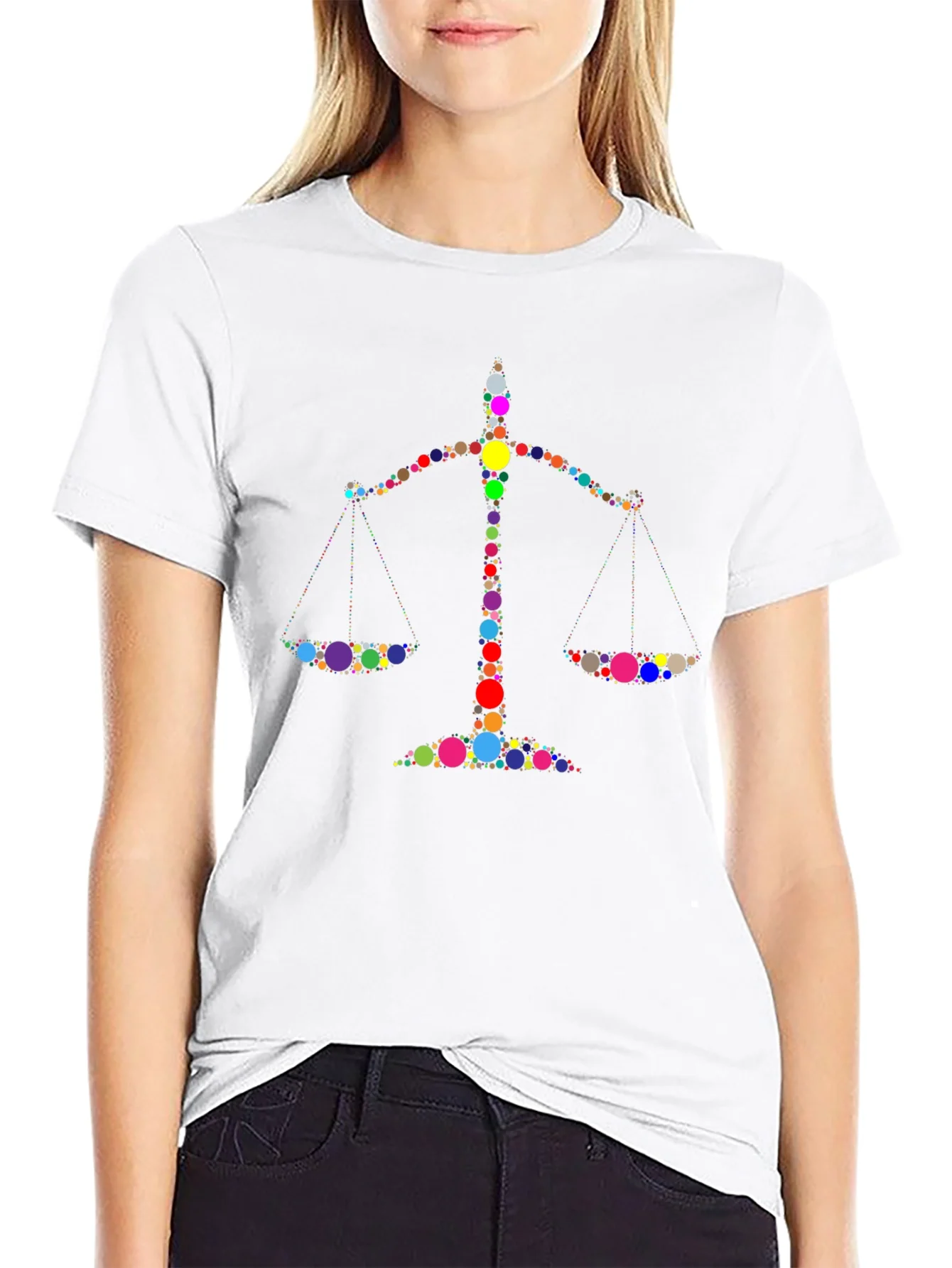 Justice Scales Graphic Black T-Shirt